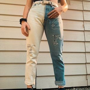 Hand-painted 501 Vintage Levi jeans. W29 L30